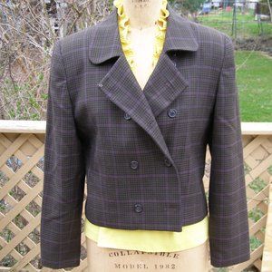 Amanda Smith lined wool jacket sz 10 houndstooth